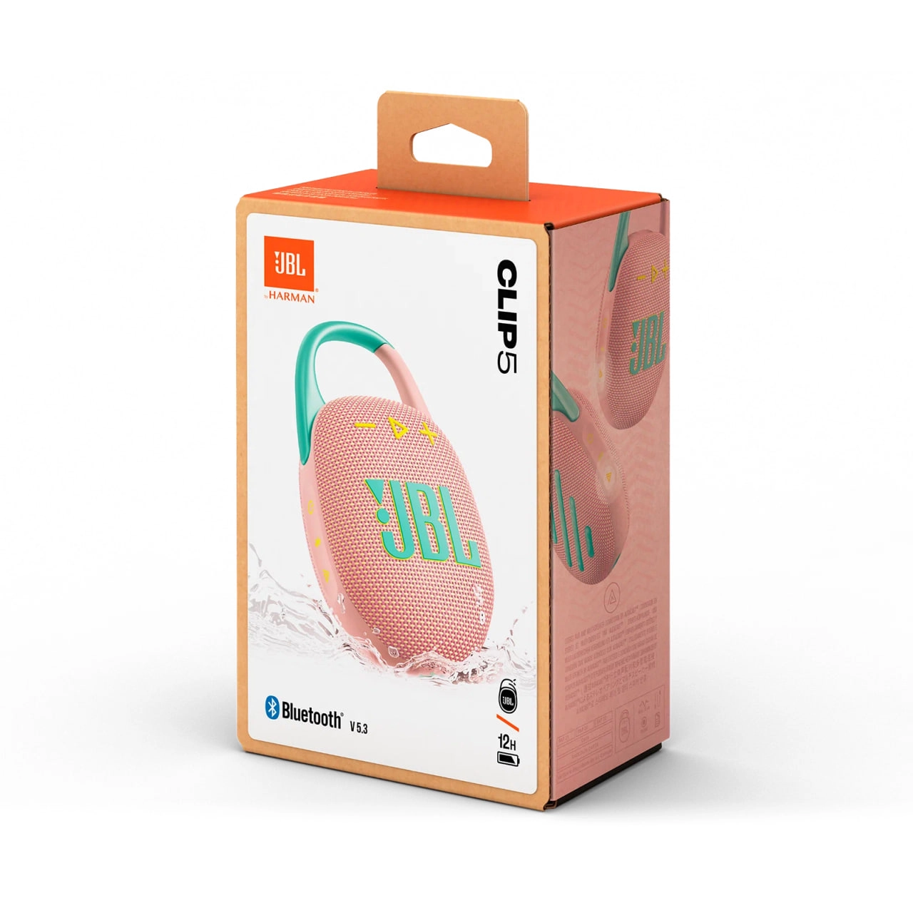 JBL Clip 5 Pink ko&lsquo;chma akustikasi rasm bilan