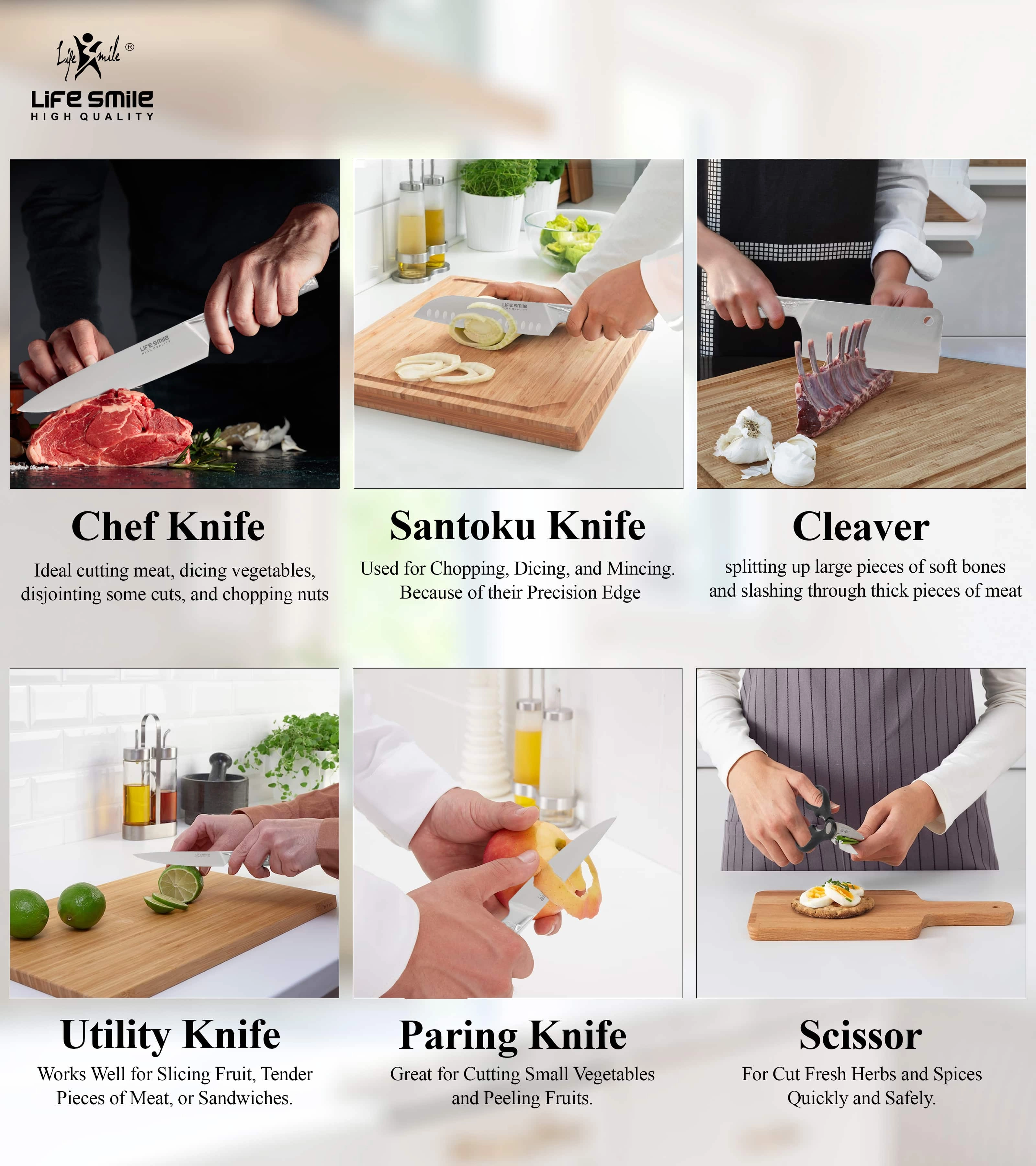 Набор Ножей из нержавеющей стали от Life Smile (7 предметов) онлайн