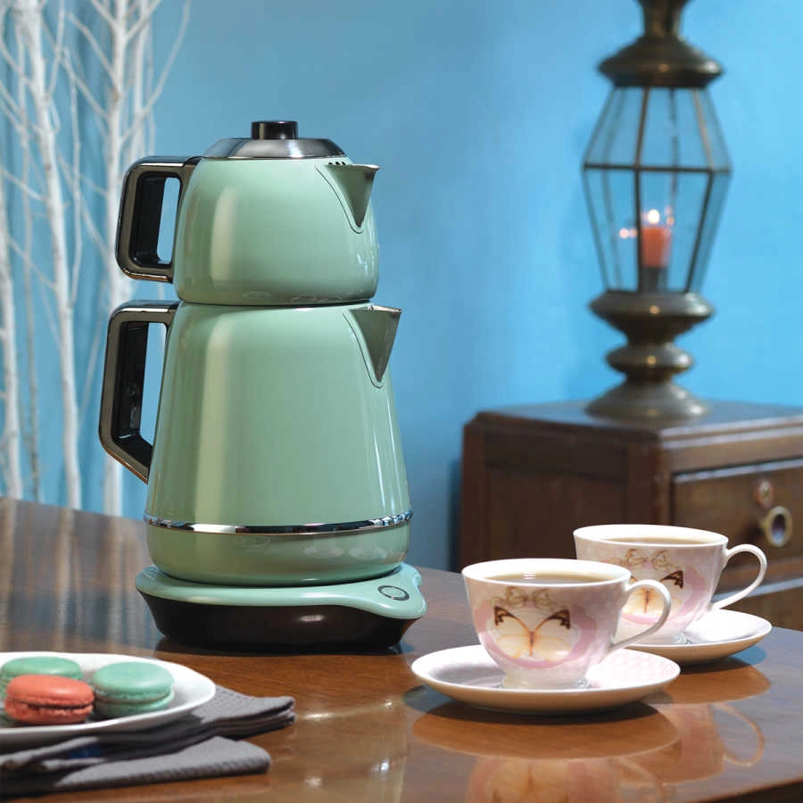 Korkmaz Demiks (A332-01) Elektr choynak + choy to'plami yashil arzon