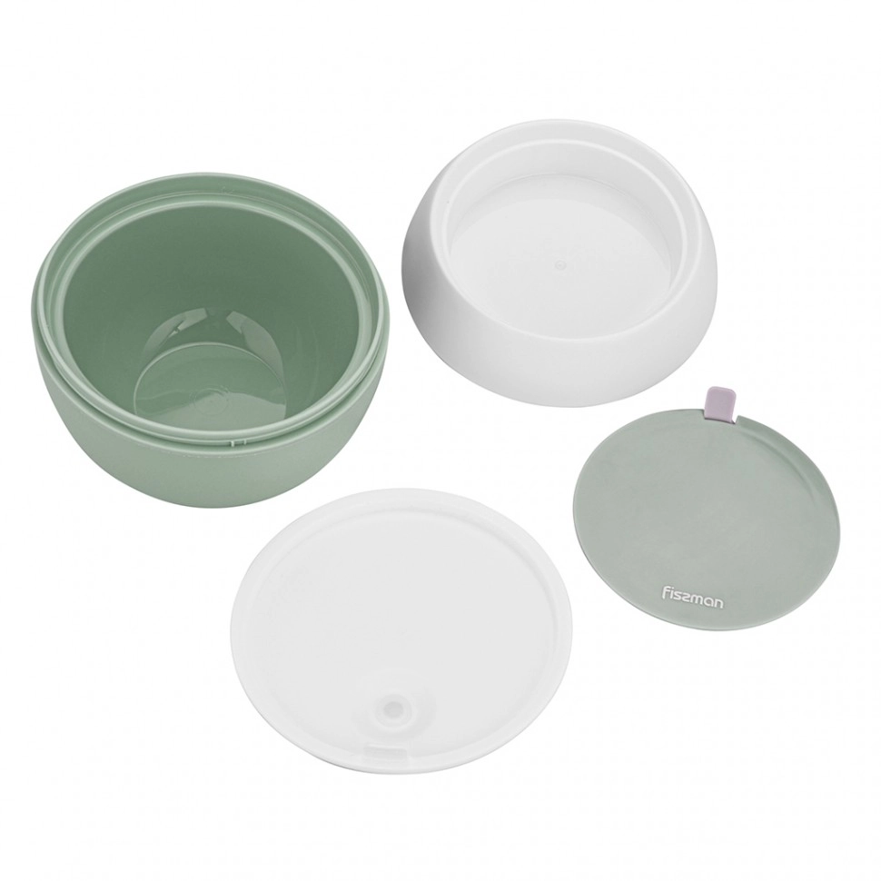 Fissman dumaloq tushlik qutisi, 14.8x14.8 sm 800 ml yashil (plastik) O'zbekistonda