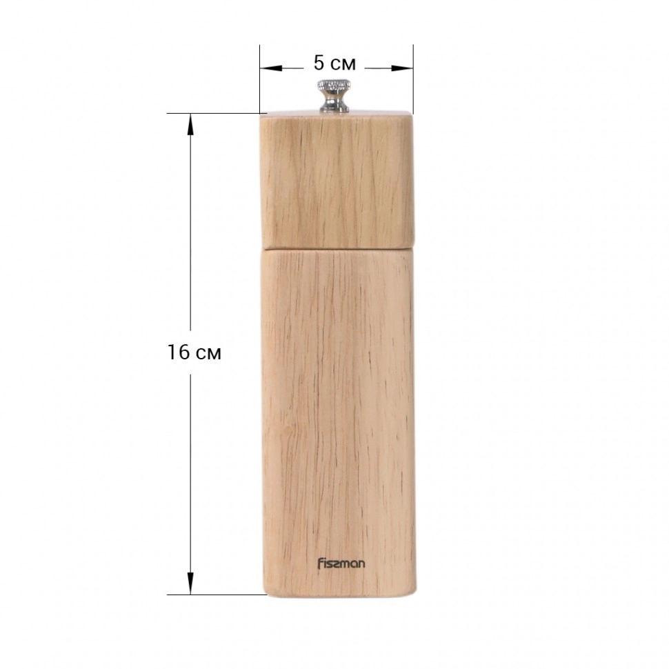 Fissman tuz va qalampir uchun kvadrat maydalagichi, 16,5x5 sm (yog‘och korpus) arzon