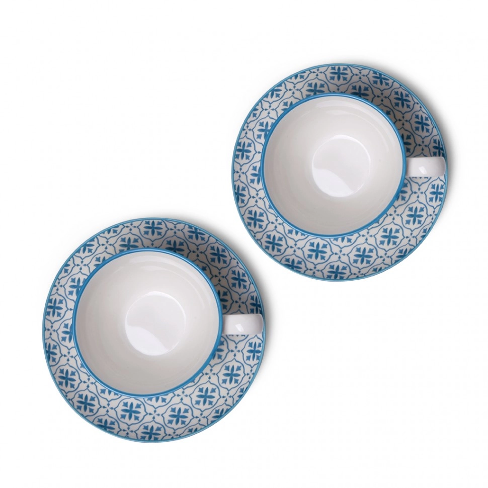 Fissman Capri to‘plami, 4 ta buyum (2 ta chashka 300 ml va 2 ta tarelka) (farfor) arzon