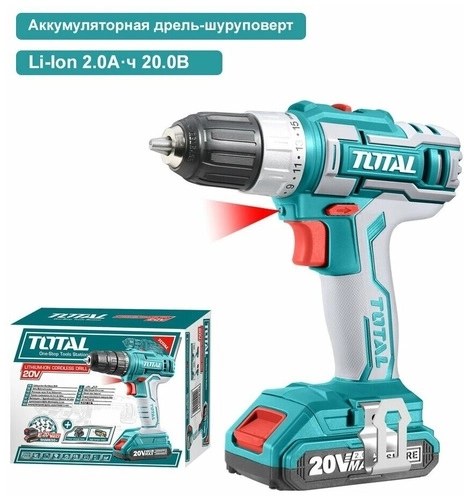 Дрель-шуруповерт TOTAL TDLI20011 (Сменный аккумулятор) недорого