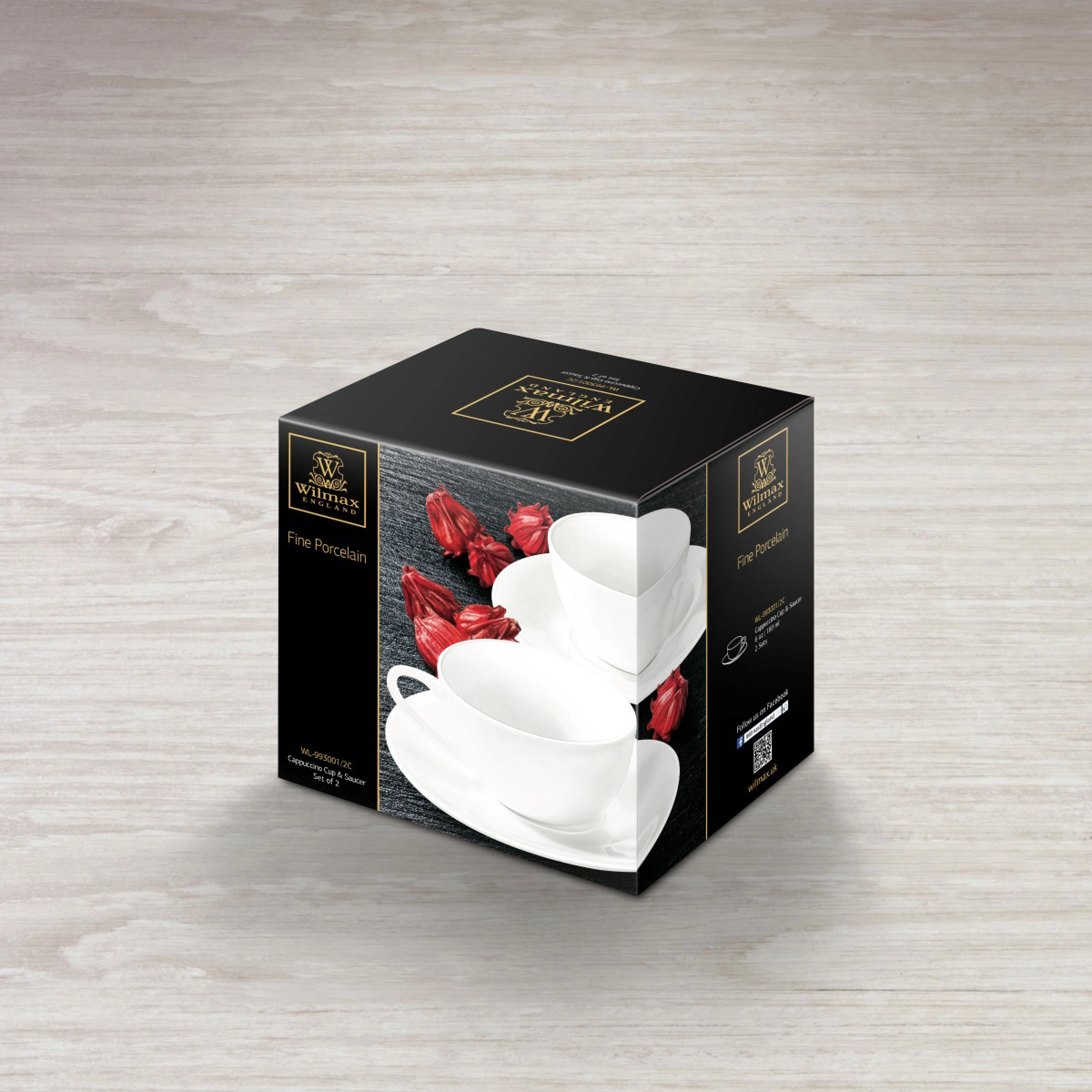 Набор из 2-х чашек для капучино с блюдцами Wilmax 180 мл WL‑993001/2C недорого