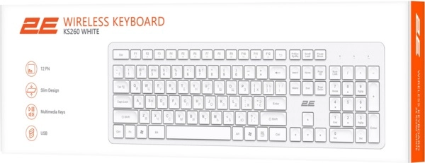 Клавиатура 2E KS260 WL White недорого