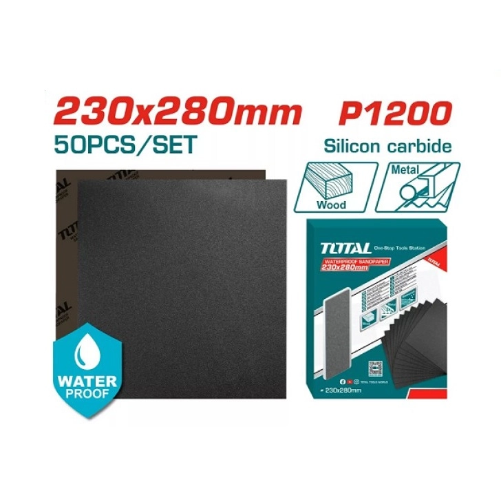 Набор водостойкой наждачной бумаги TOTAL 230x280 мм TAC120016 sotib olish