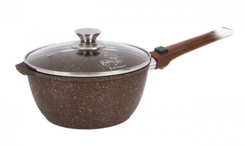 Ковш 2,2л с антипригарным покрытием, со съемной ручкой, стеклянной крышкой (тёмный, кофейный, светлый, фисташковый) онлайн