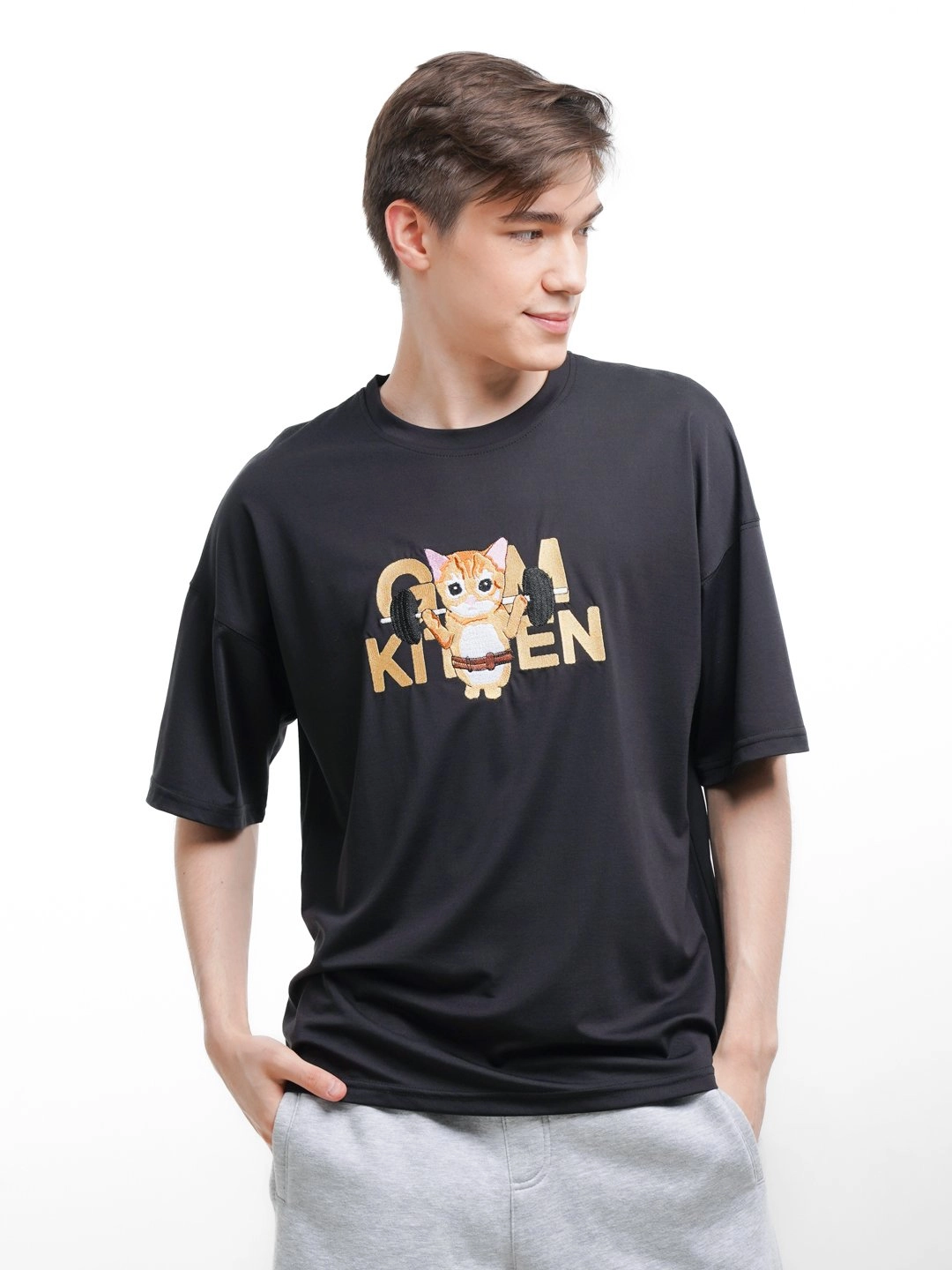 &ldquo;GYM mushuk&rdquo; printli futbolka M sotib olish