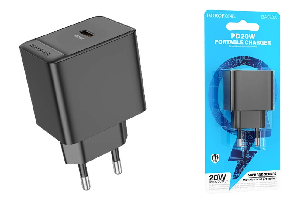 Зарядное устройство Borofone BAS13A PD20w черный недорого
