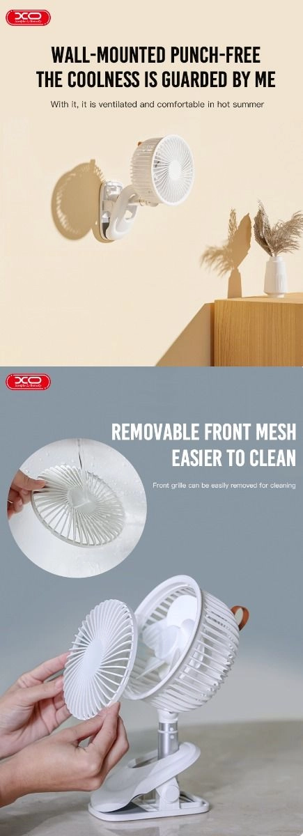 DCO XO-MF73 Mini Fan oq mini ventilyator O'zbekistonda