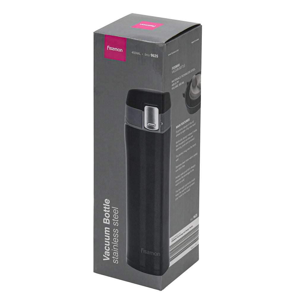 Термокружка Fissman 9623 450 мл черный в Узбекистане