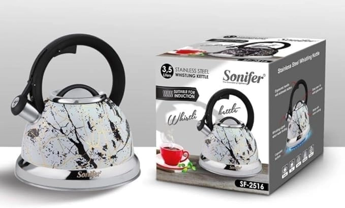 Чайник из нержавеющей стали со свистком Sonifer SF-2516 3.5 л недорого