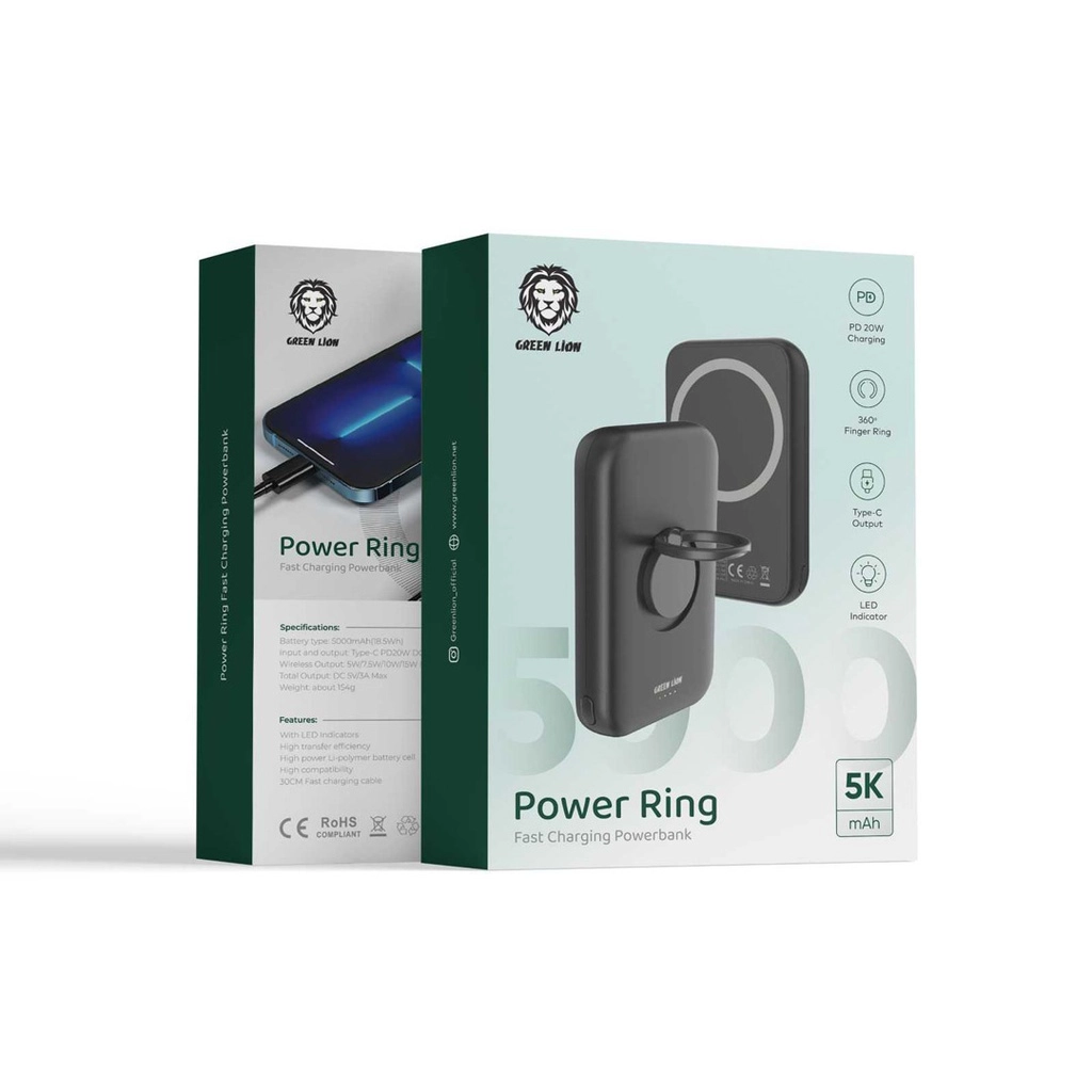 Внешние аккумулятор Green Lion Magsafe Power Ring Fast Charging 5000mAh PD 20W в Узбекистане