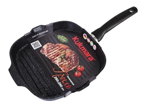 «Mramornaya» turkumidan 260x260 mm kvadrat shaklli Kukmara tova-grili (qoramtir, qahva rangli) - rasm №3 «Mramornaya» turkumidan 260x260 mm kvadrat shaklli Kukmara tova-grili (qoramtir, qahva rangli) arzon