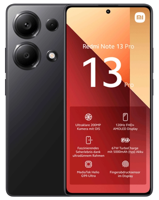 Xiaomi Redmi Note 13 Pro 8/256GB Midnight Black Smartfoni - rasm №2 Xiaomi Redmi Note 13 Pro 8/256GB Midnight Black Smartfoni sotib olish