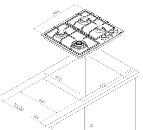 Варочная панель MONSHER MHG 62 X онлайн