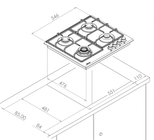 Варочная панель MONSHER MHG 62 WG онлайн