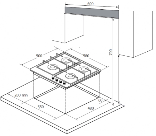 Варочная панель MONSHER MHGR 61 C онлайн