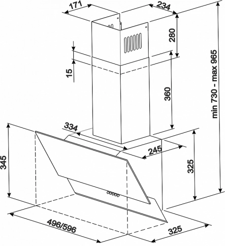 Вытяжка MONSHER KVAZI 60 B онлайн
