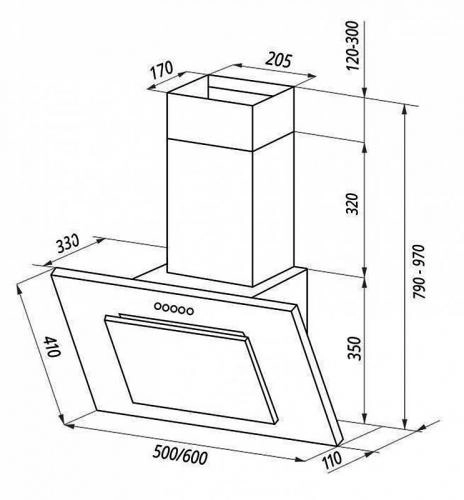 Вытяжка MONSHER TEXNO 60 B онлайн