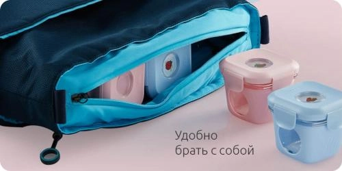 Детский контейнер для еды Xiaomi Kalar Food Box (4 шт) Blue онлайн