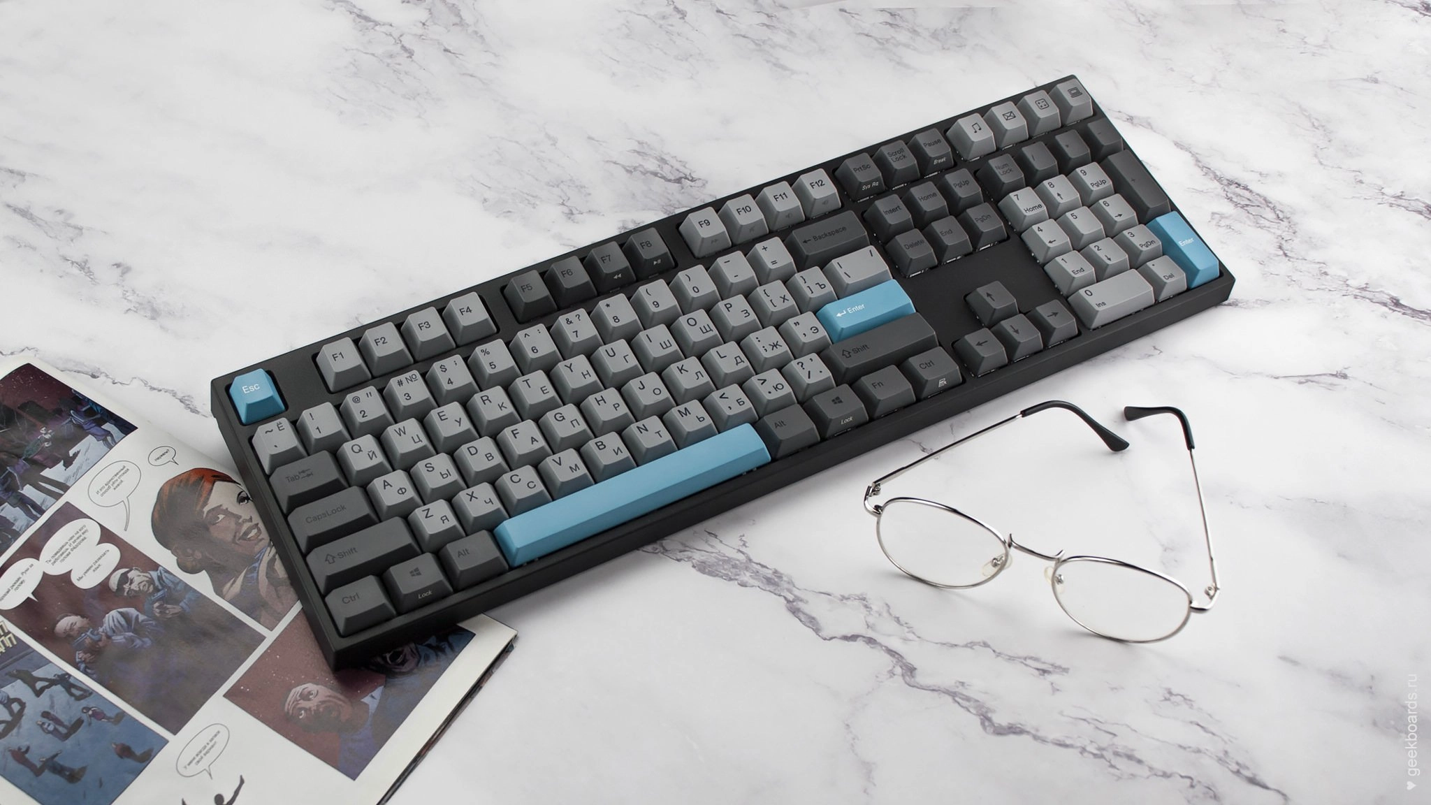 Varmilo MA108M V2 Moonlight, EC Ivy V2, RU klaviaturasi + sovg'aga sichqoncha gilamchasi onlayn