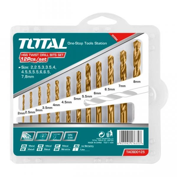 TOTAL TACSD0125 (12 dona) metallni burg‘ulash to‘plami sotib olish