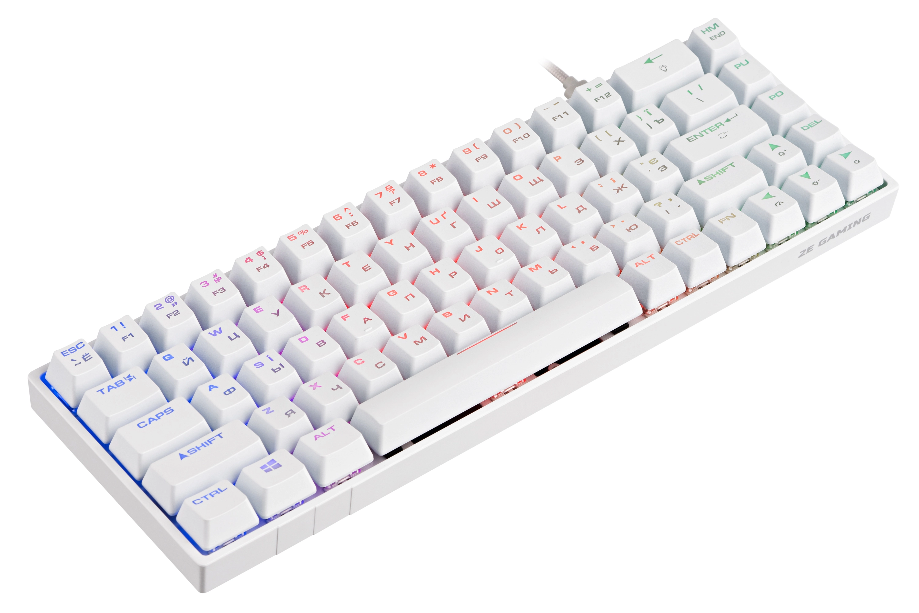 Клавиатура 2E Gaming KG370 RGB Gateron Blue Switch White Ukr онлайн
