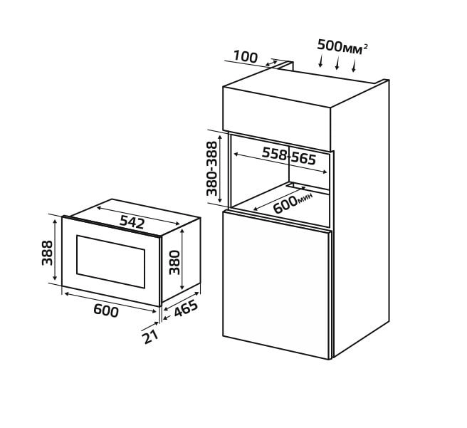 Hofmann MWV25BG1/HF mikroto‘lqinli pechi onlayn