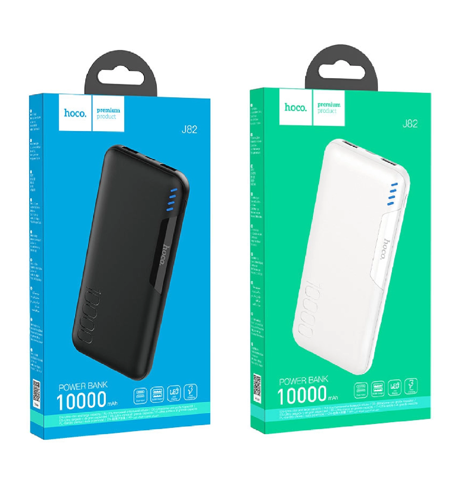 Hoco J82 10000mAh qora portativ akkumulyatori onlayn