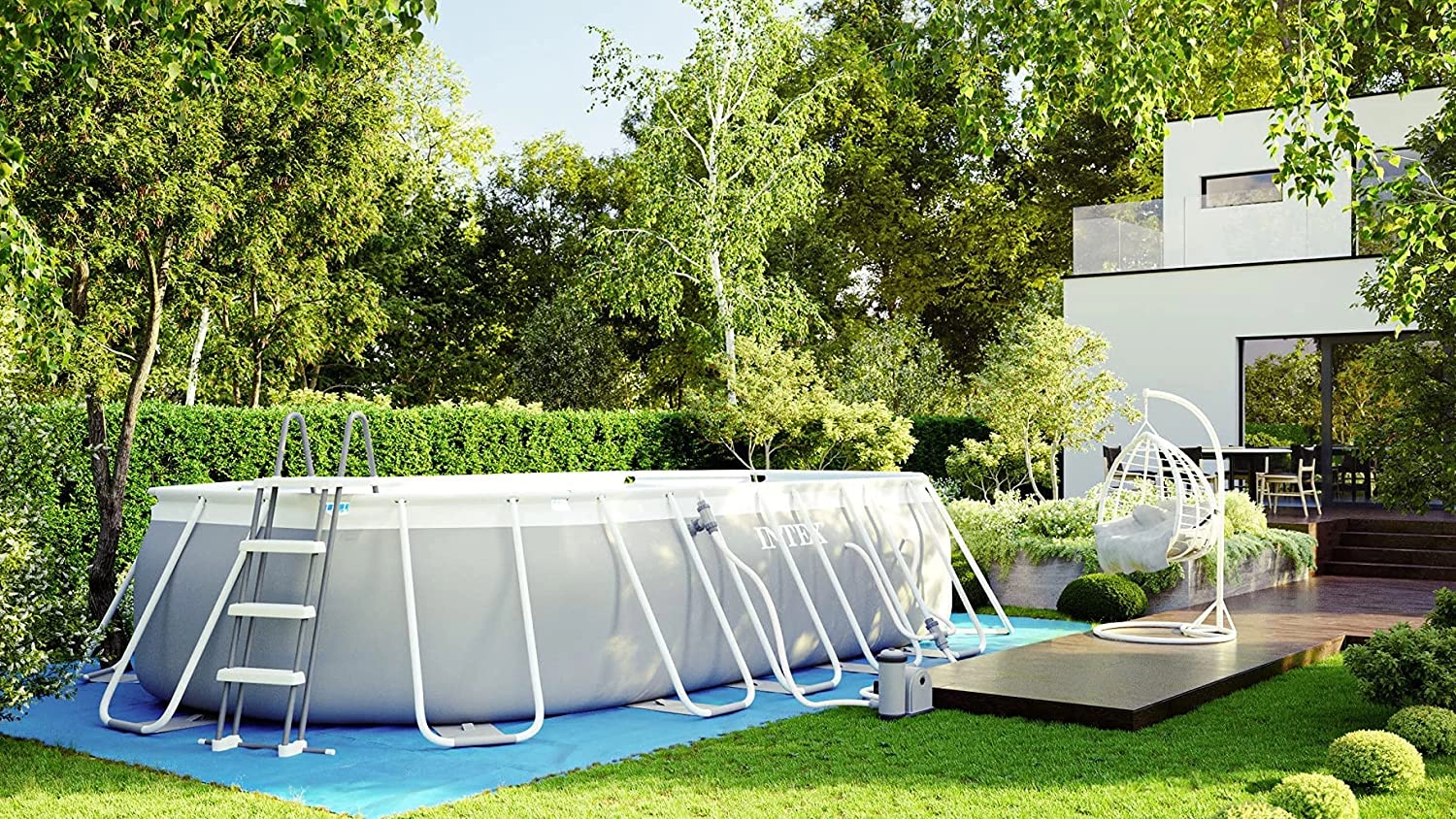 Каркасный бассейн Intex Prism Frame Oval 503х274x122см 26796 цена