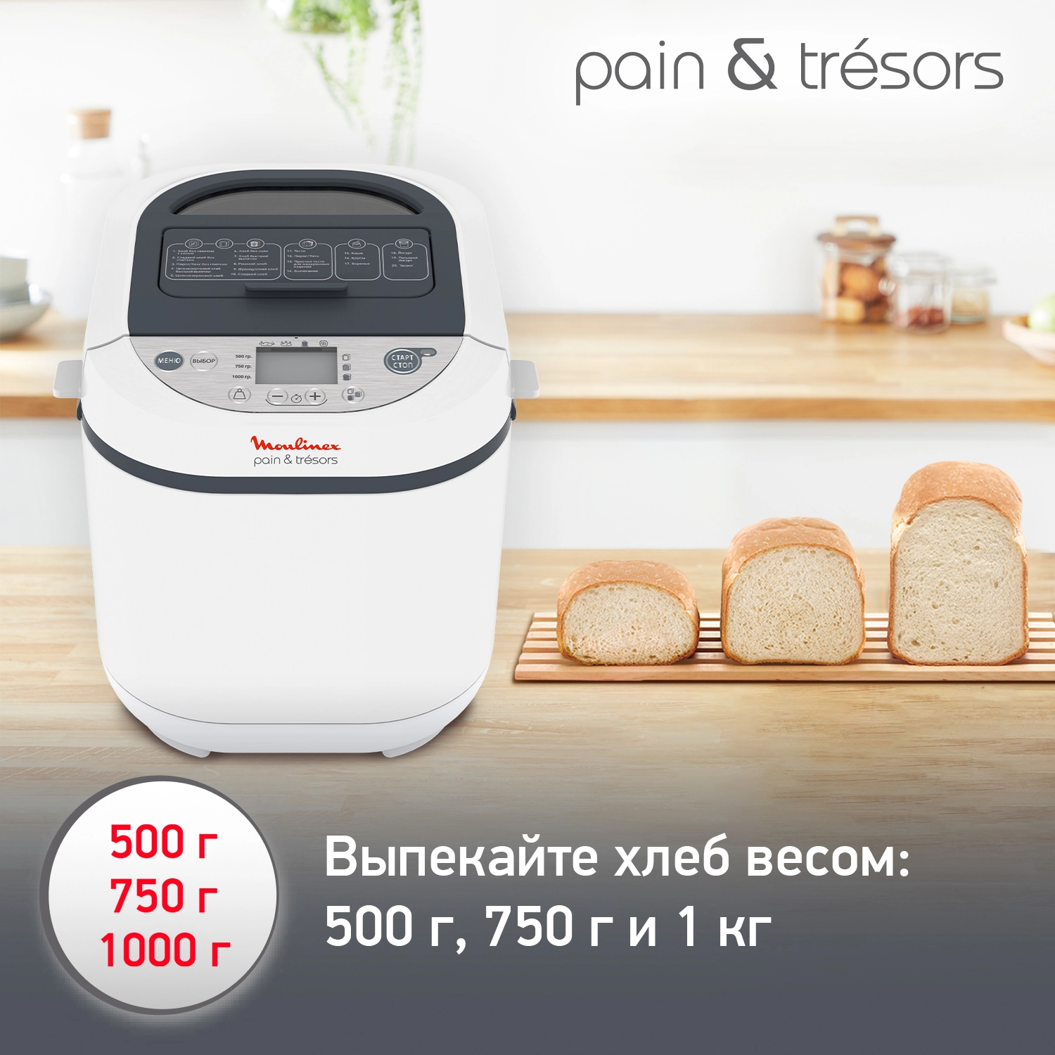 Хлебопечка Moulinex Pain&Tresors OW250132 онлайн