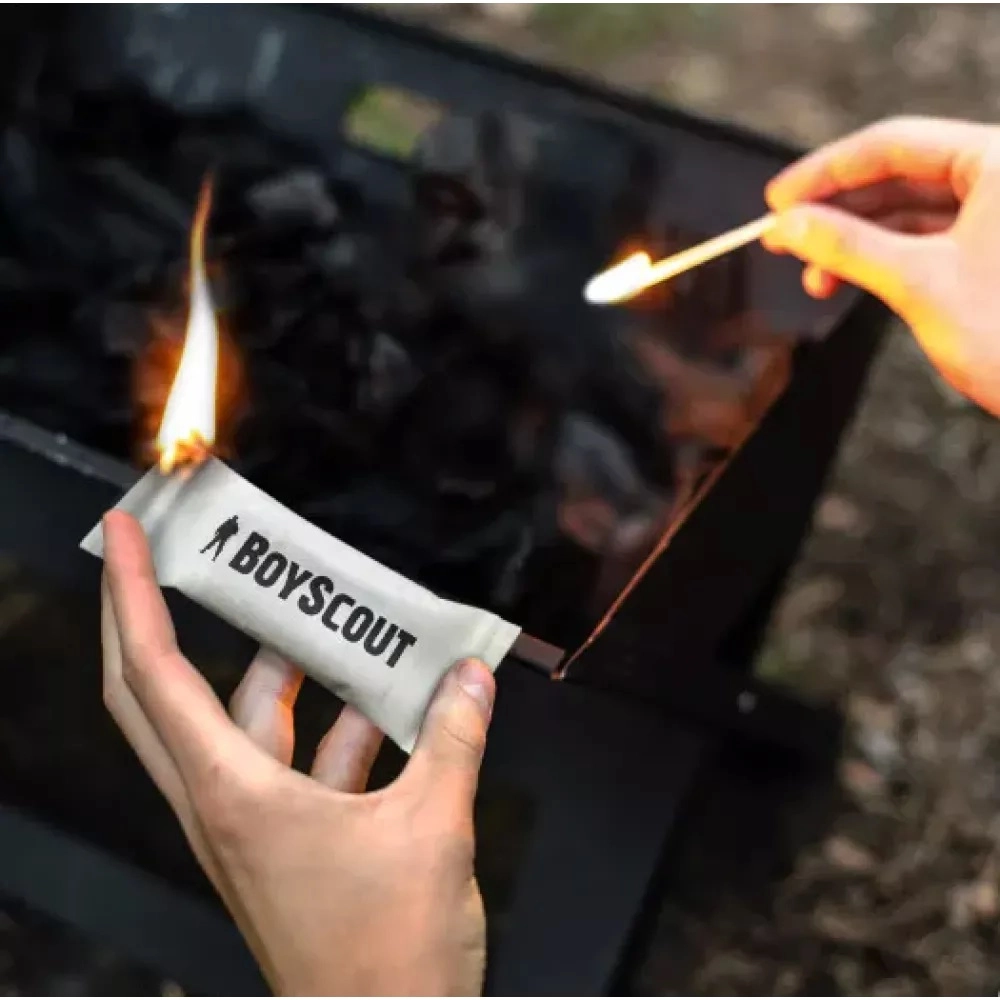BoyScout mangal, barbekyu, kamin va pech uchun olov yoqish uchun briketlari, 16 dona onlayn