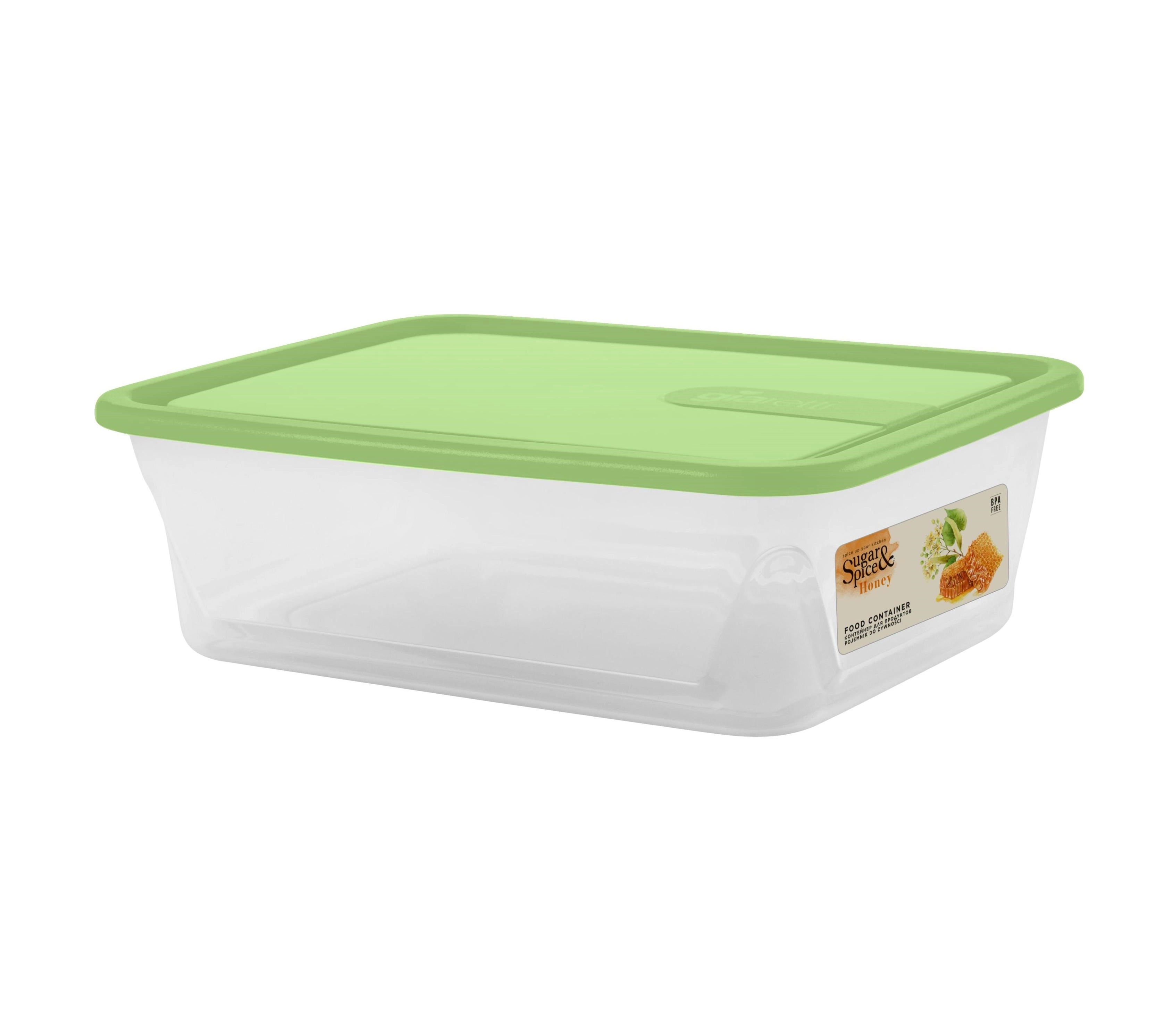 Контейнер для продуктов Sugar&Spice Honey, с крышкой, 0,6л, прямоугольный фисташка sotib olish