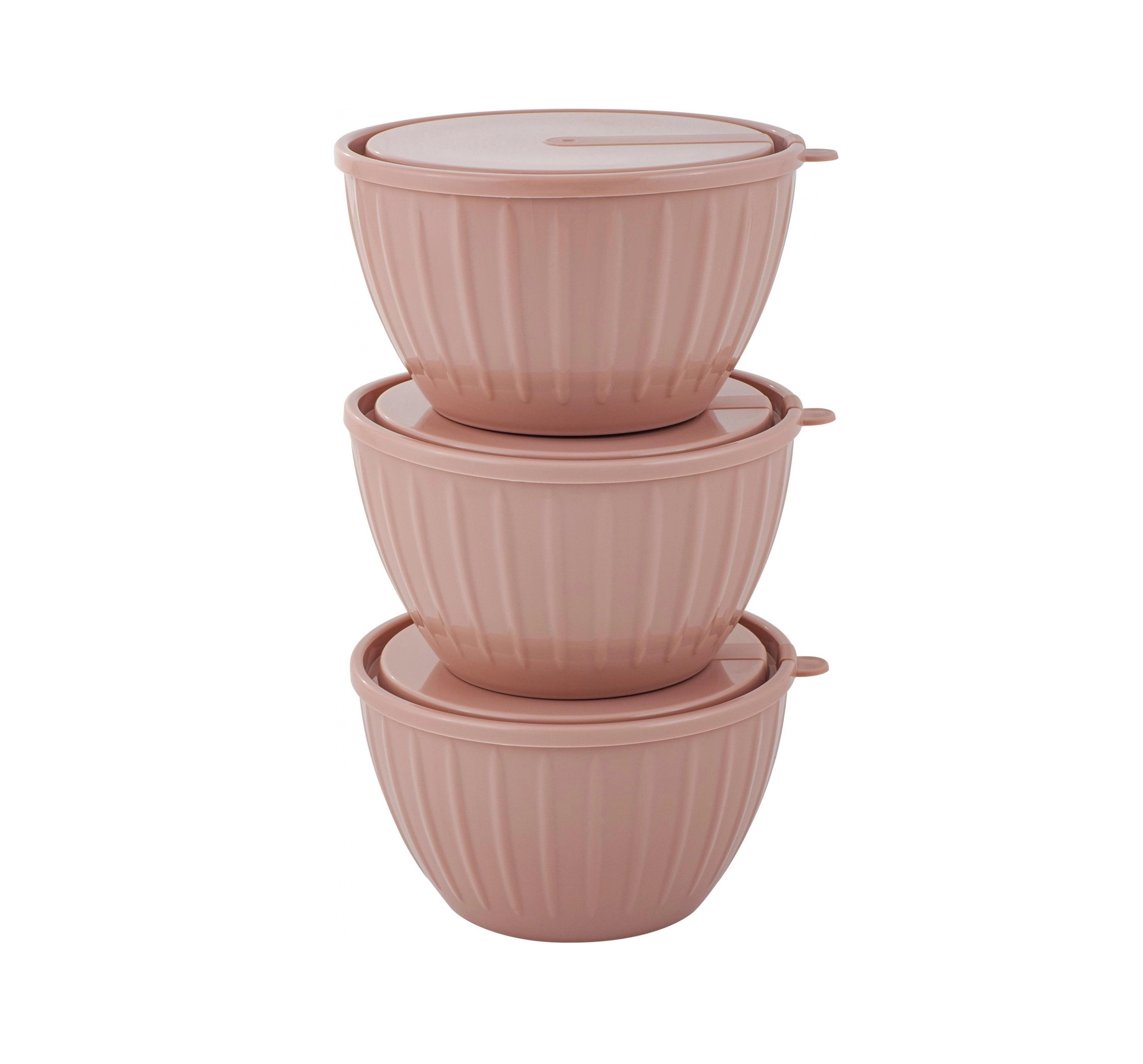 Набор салатников Sugar&Spice Vanilla, с крышками, 0,6л, 3 шт., 136х127х120 латте sotib olish