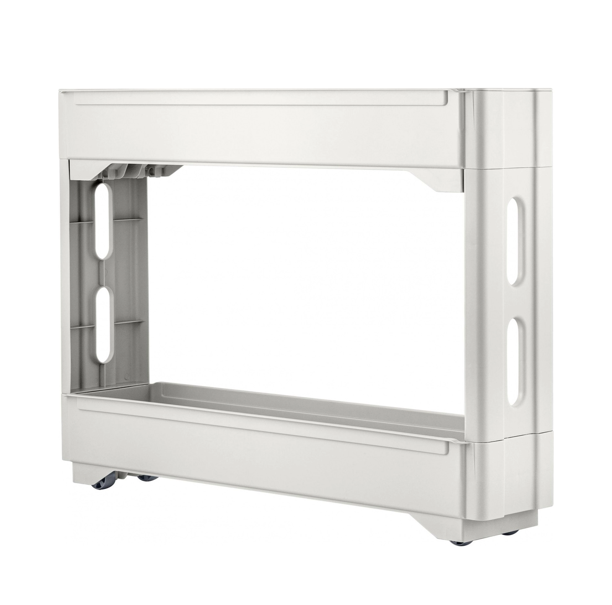 Этажерка Keeplex Regular, на колесиках, узкая, двухсекционная белое облако купить