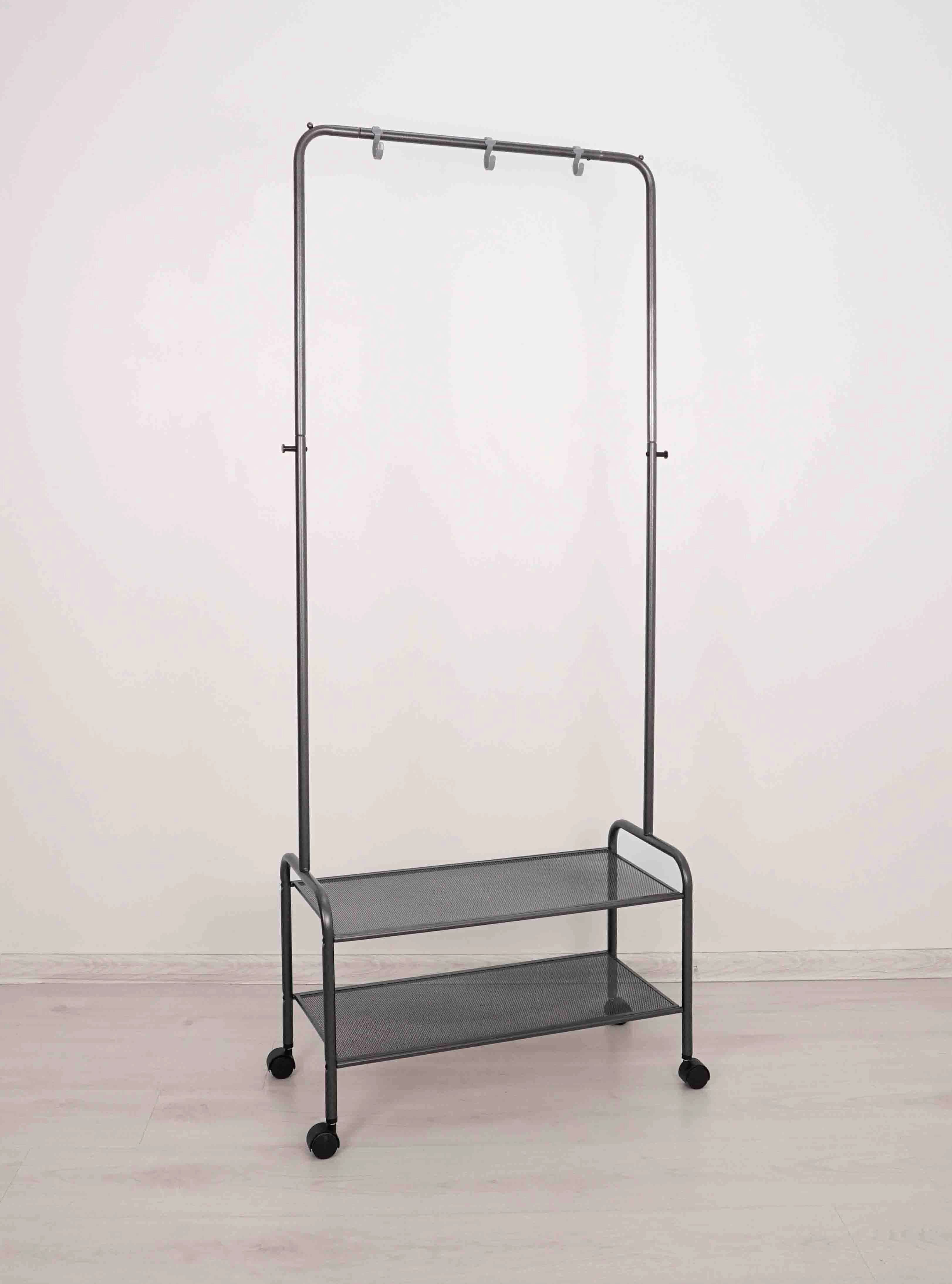 Valensiya 22M garderob ilgichi, ikki tokchali, g&lsquo;ildirakli (VALENCIA 22M kiyim ilgich) (Grafit) arzon