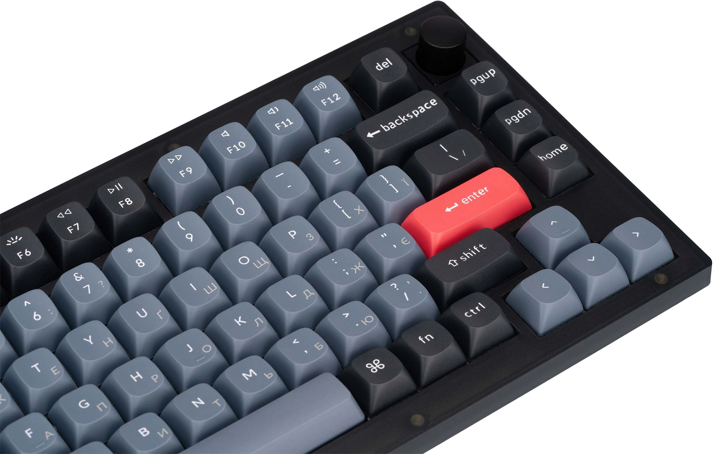 Клавиатура Keychron V1 84 Key QMK Gateron G PRO Blue Hot-Swap RGB Knob Frosted Black онлайн