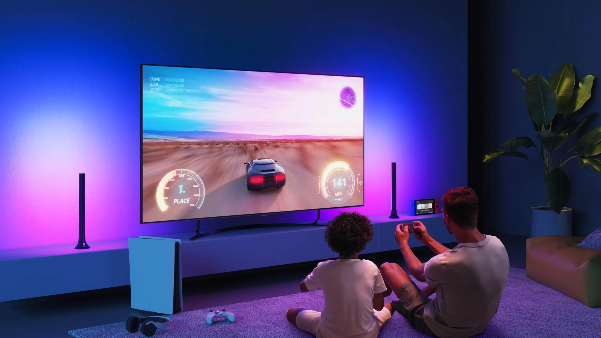 Набор подсветки Govee H6046 RGBIC WiFi + Bluetooth Flow Plus Light Bars, RGB, Белый - фото №5 Набор подсветки Govee H6046 RGBIC WiFi + Bluetooth Flow Plus Light Bars, RGB, Белый онлайн
