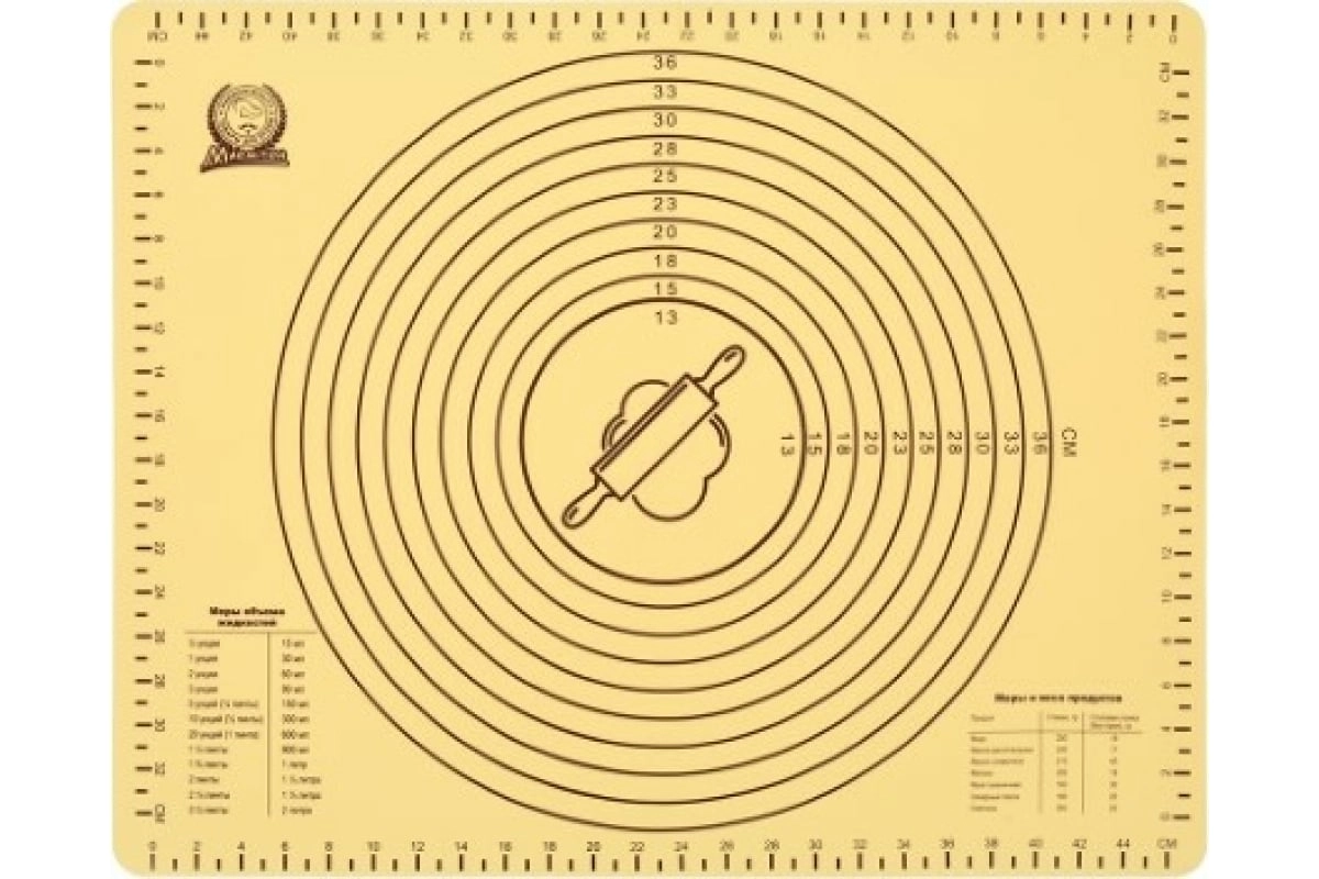 Силиконовый кулинарный коврик MARMITON со шкалой, с рисунком, 49,5х40 см 16179 onlayn