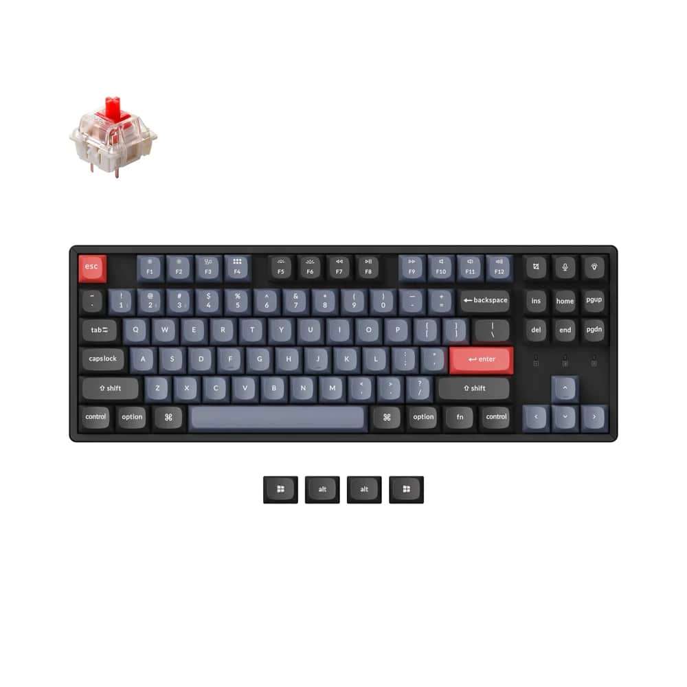 Клавиатура Keychron K8 87Key, Gateron G Pro Red, Hot-Swap, Aluminum Frame, BT/USB-A, EN/UKR, RGB, Черный onlayn