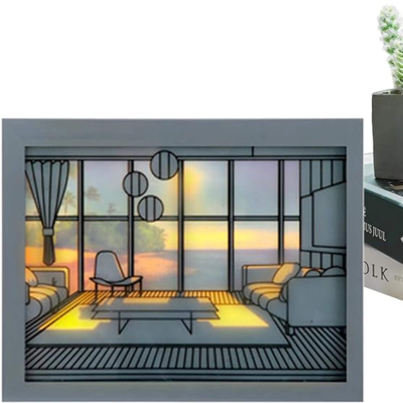 Картина светильник День и ночь недорого