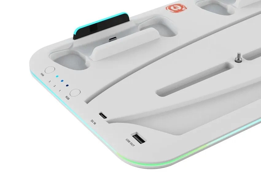 Многофункциональная охлаждающая подставка Canyon CS-PS с подсветкой RGB (Белый) onlayn