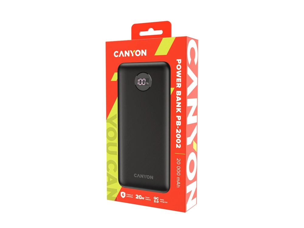 Внешний аккумулятор Canyon PB-2002 черный 20000 mAh онлайн