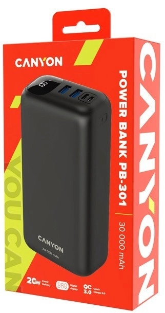 Внешний аккумулятор Canyon PB-301 черный 30000 mAh онлайн