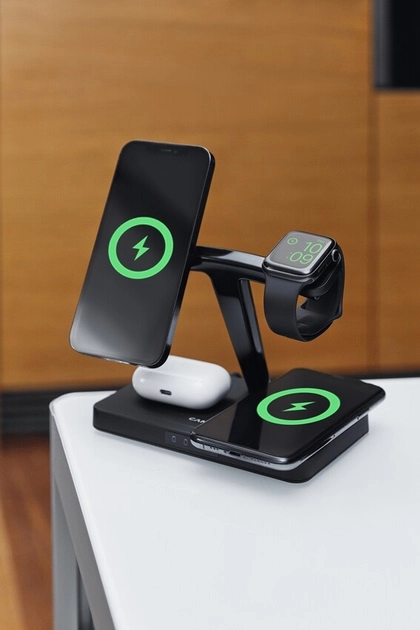 Беспроводное зарядное устройство Canyon WS-404 4 в 1 QI Black онлайн