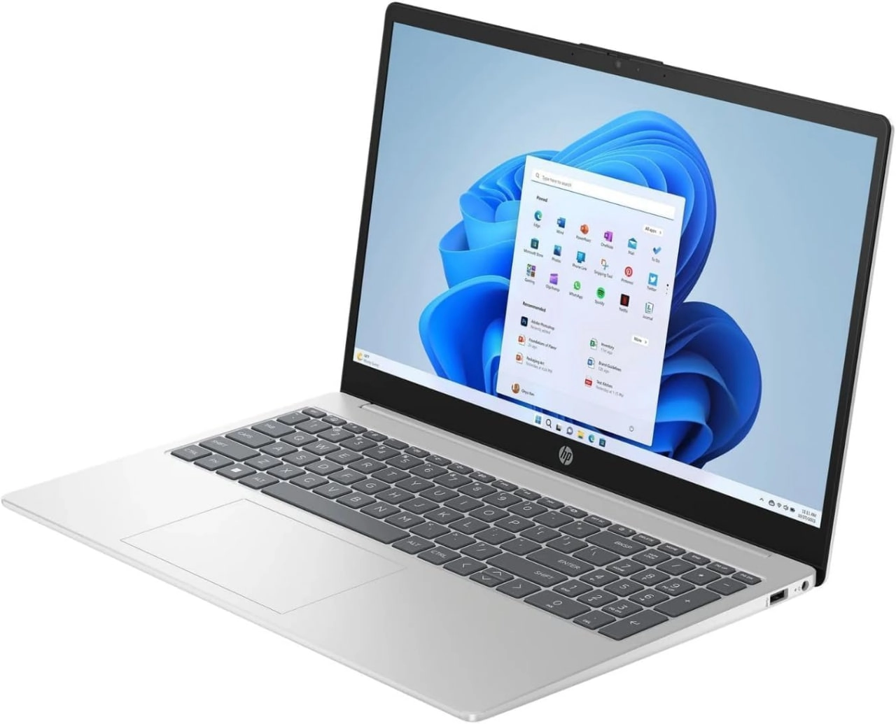Noutbuk HP LAPTOP 15-FC0025WM, AMD Ryzen 5-7520U, 8GB DDR5 RAM, 1TB SSD, Windows 11, Silver onlayn