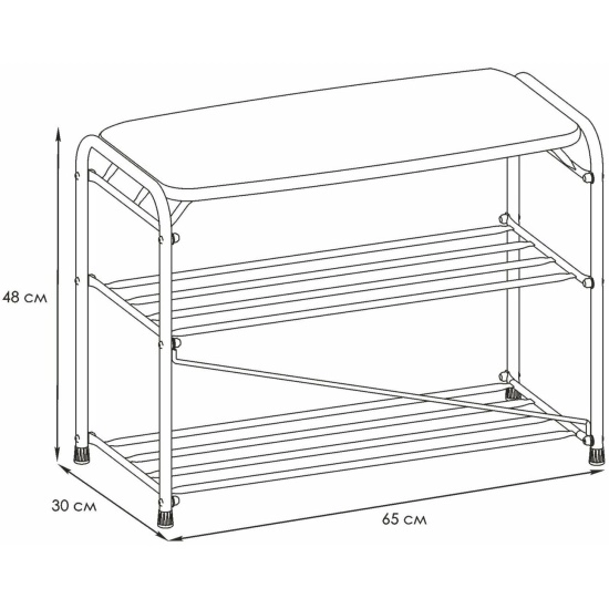 Альфа 23 o'rindiqli poyafzal stendi jigarrang (oq) rasm bilan