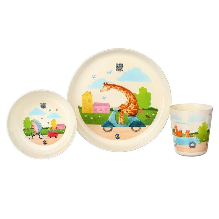 Play with Me Busy Animals bolalar idishlari to'plami (likopcha, idish, 270 ml stakan) - rasm №3 Play with Me Busy Animals bolalar idishlari to'plami (likopcha, idish, 270 ml stakan) arzon
