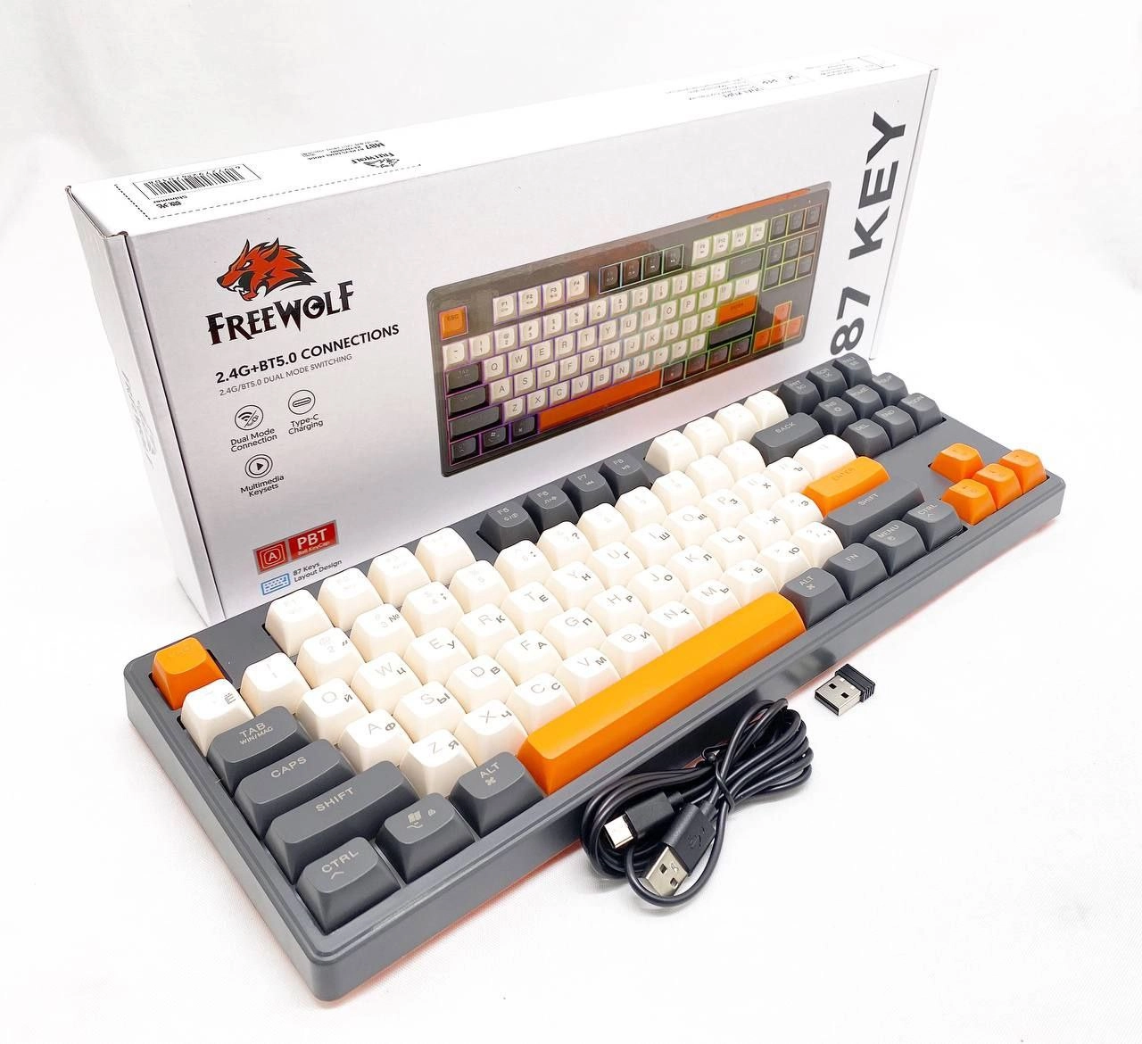 Игровая клавиатура FreeWolf RGB M87KEY купить